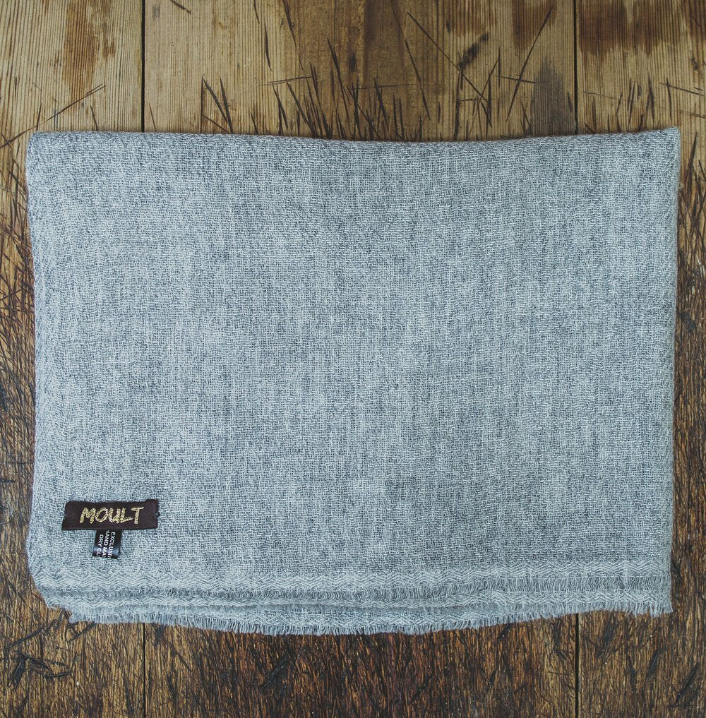 Large Scarf - Grey Herringbone