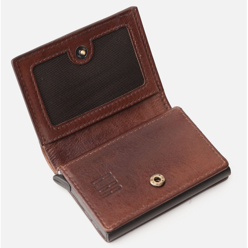 Lancas Leather Card Holder - Dark Brown