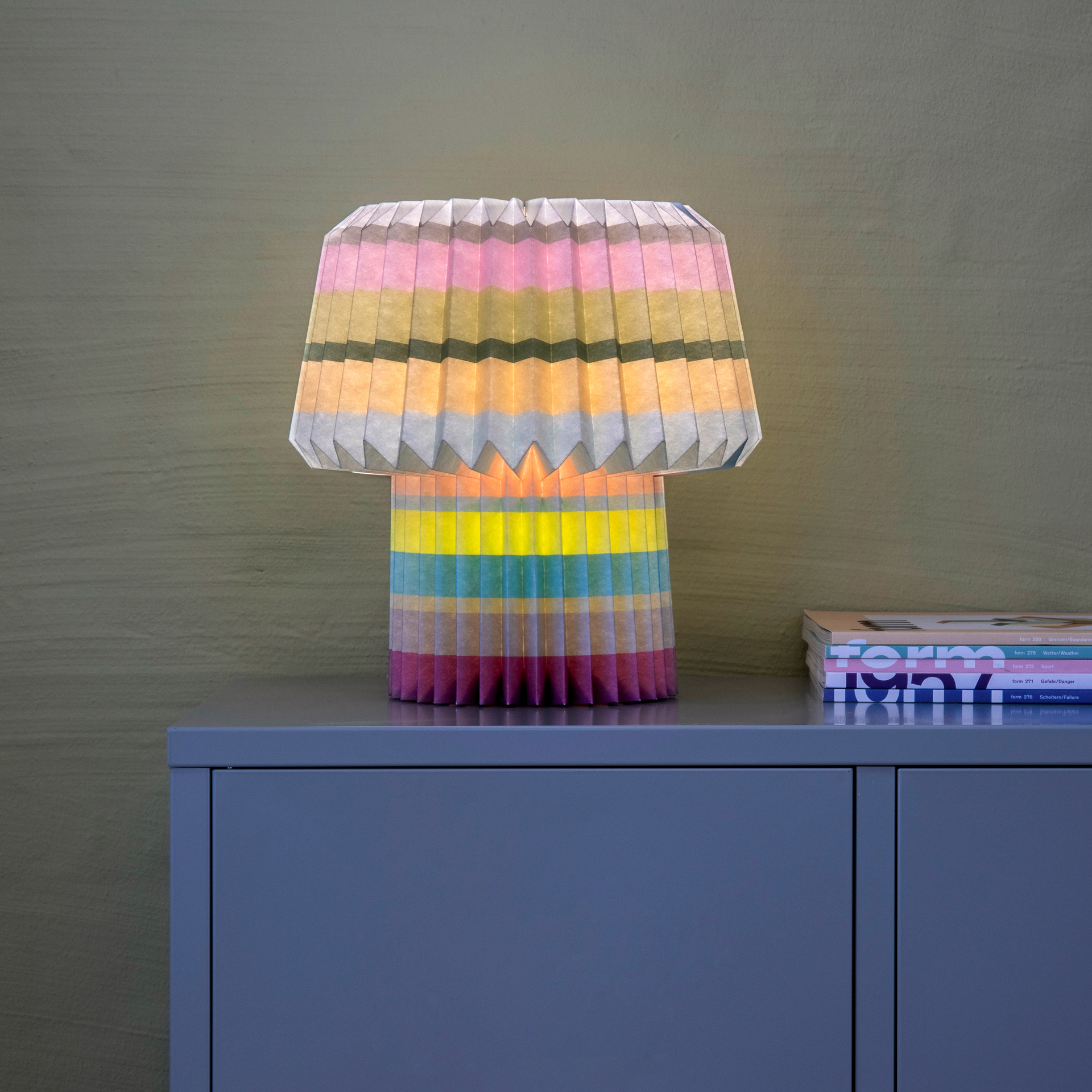 Anna Paper Table Lamp - Stripes