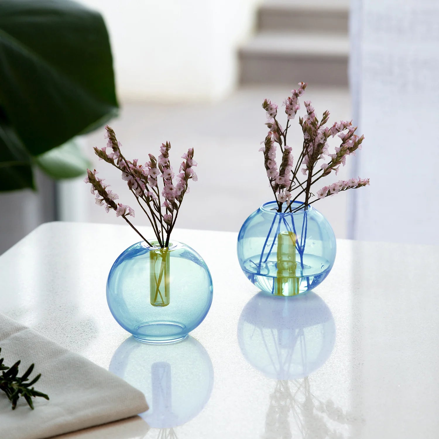 Mini Bubble Vase -  Blue / Yellow