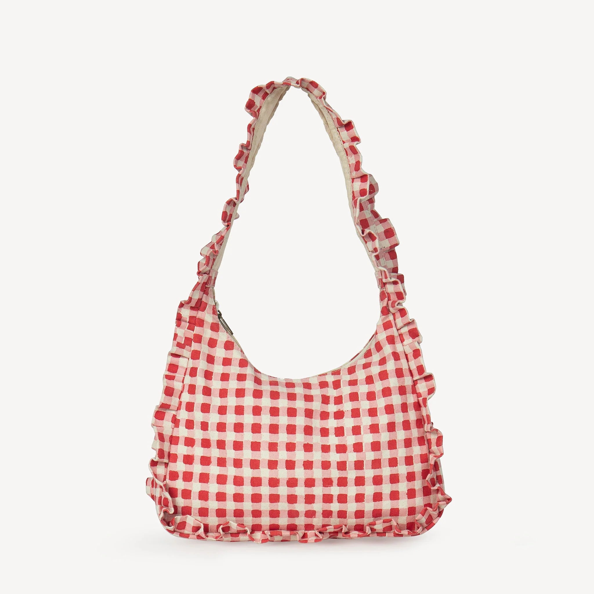 Momo Shoulder Bag- Tomato Gingham