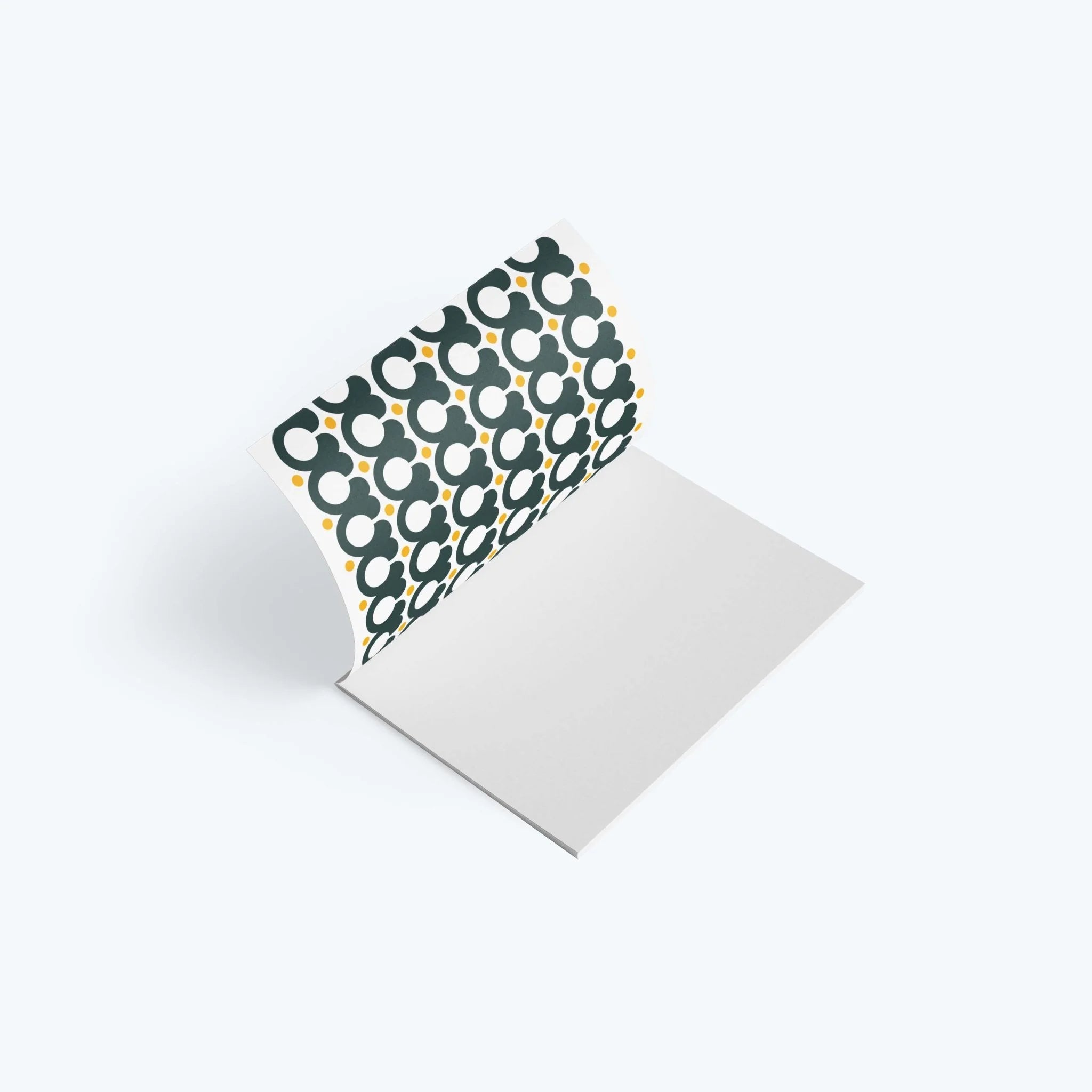 Greeting card with a geometric pattern on a white background