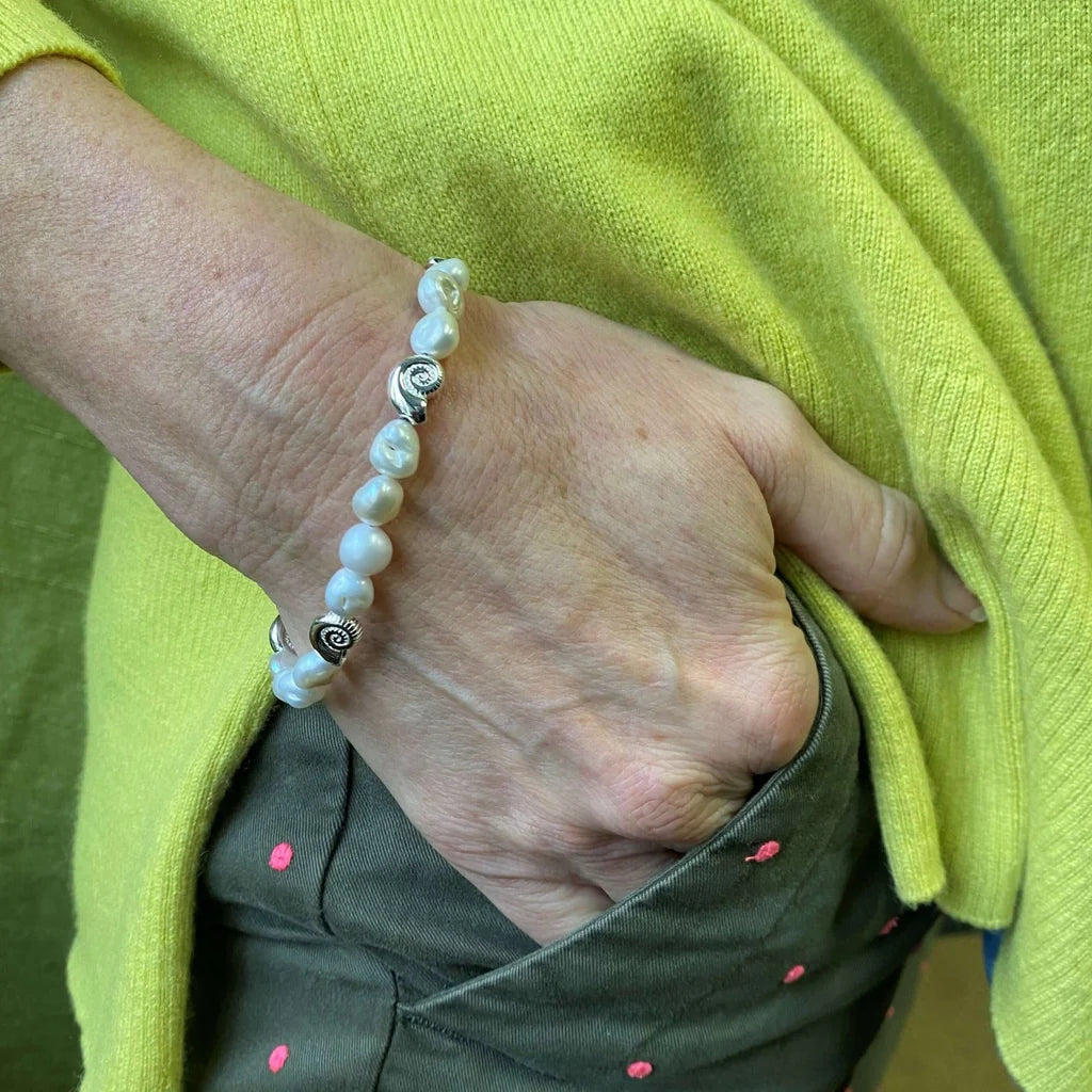 Pearl and Ammonite Bracelet