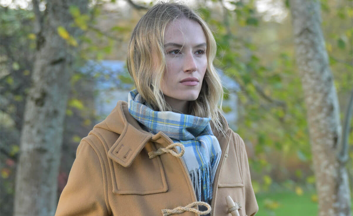Beau Luxury Cashmere Scarf - Stewart Blue Dress