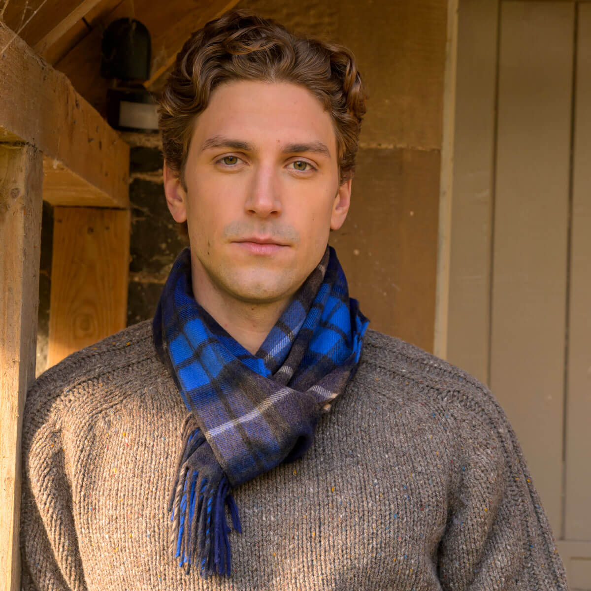 Beau Luxury Cashmere Scarf - Buchanan Blue