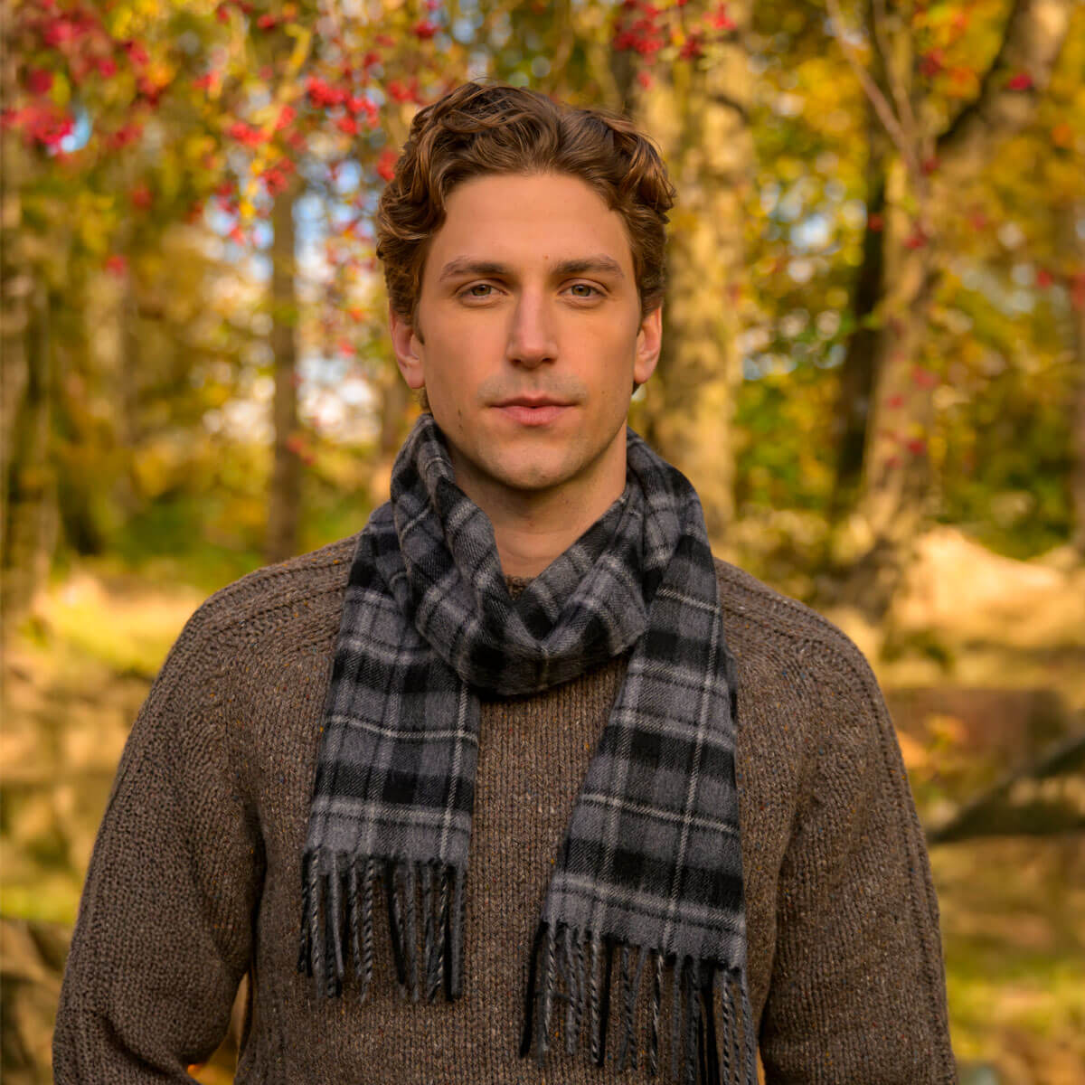 Beau Luxury Cashmere Scarf - Macrae Hunting Grey