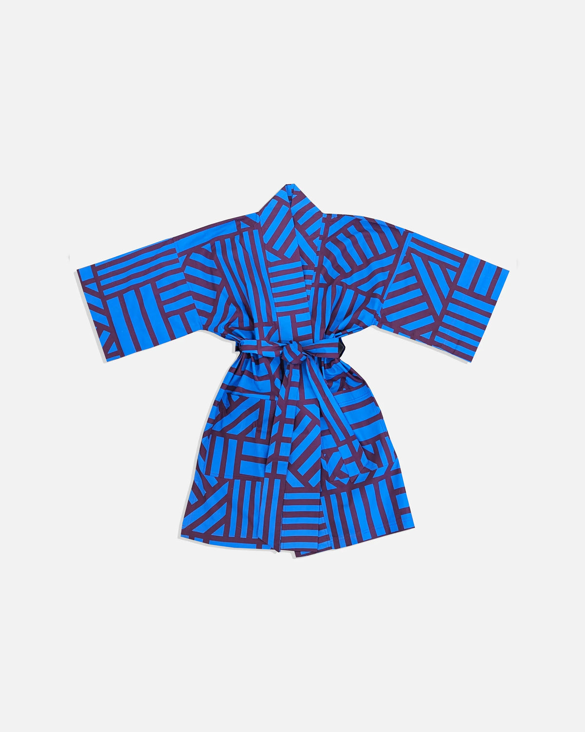 Blue patterned robe on a white background