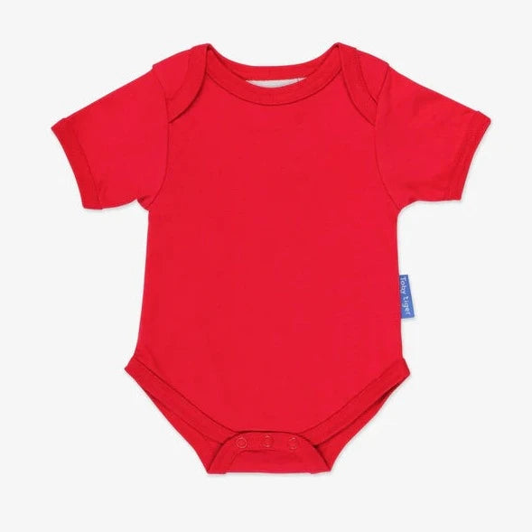 Organic Short Sleeved Basic Babygrow - Red