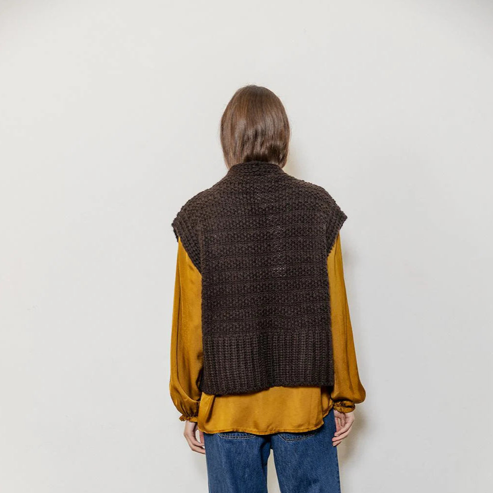 Susie Knitted Vest - Coffee