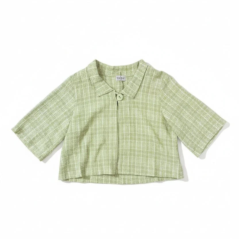 Green checkered shirt on a white background