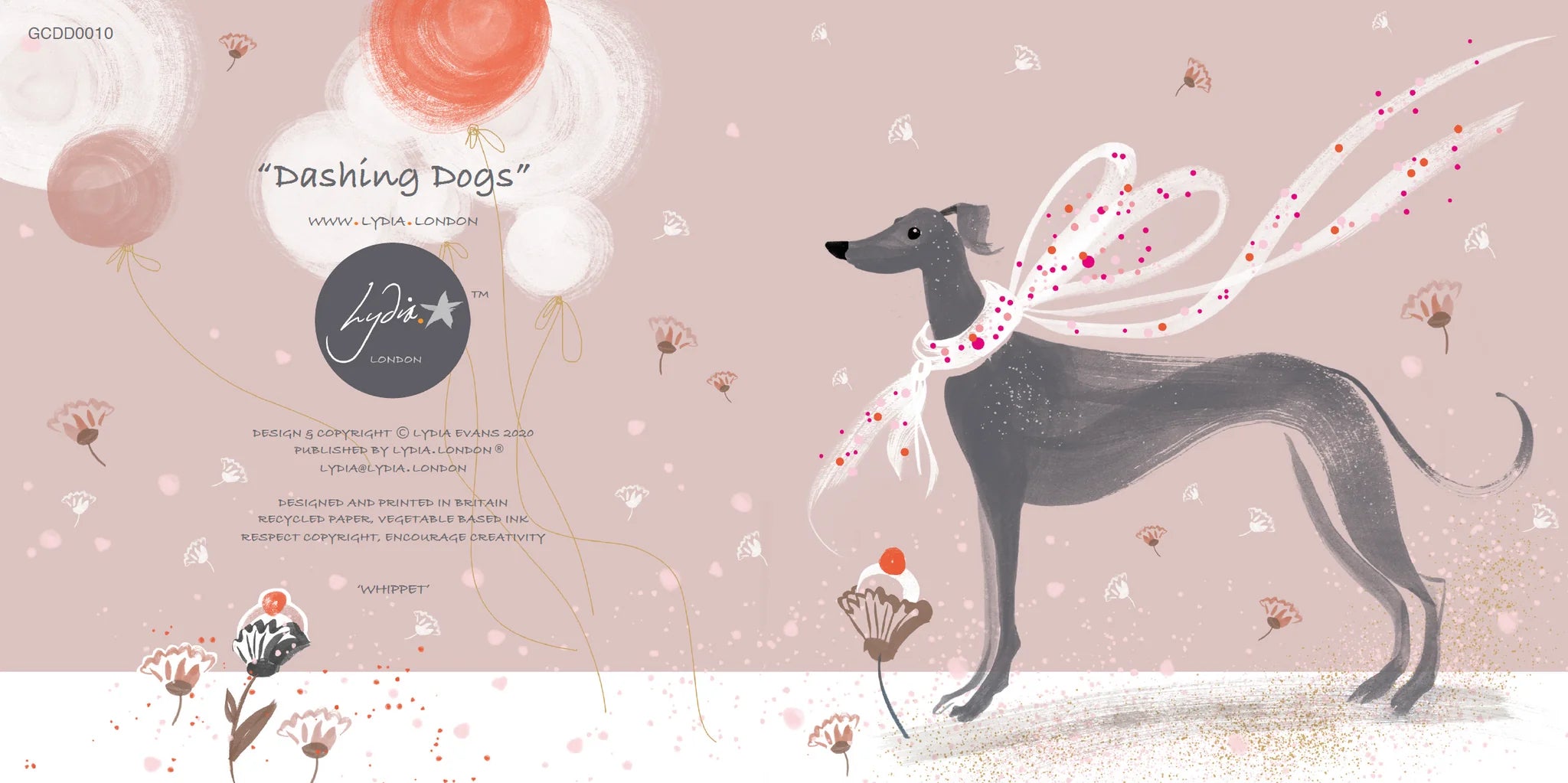 Dashing Dogs - Whippet Card