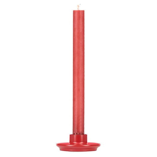Small Wooden Candleholder - Oriental Red