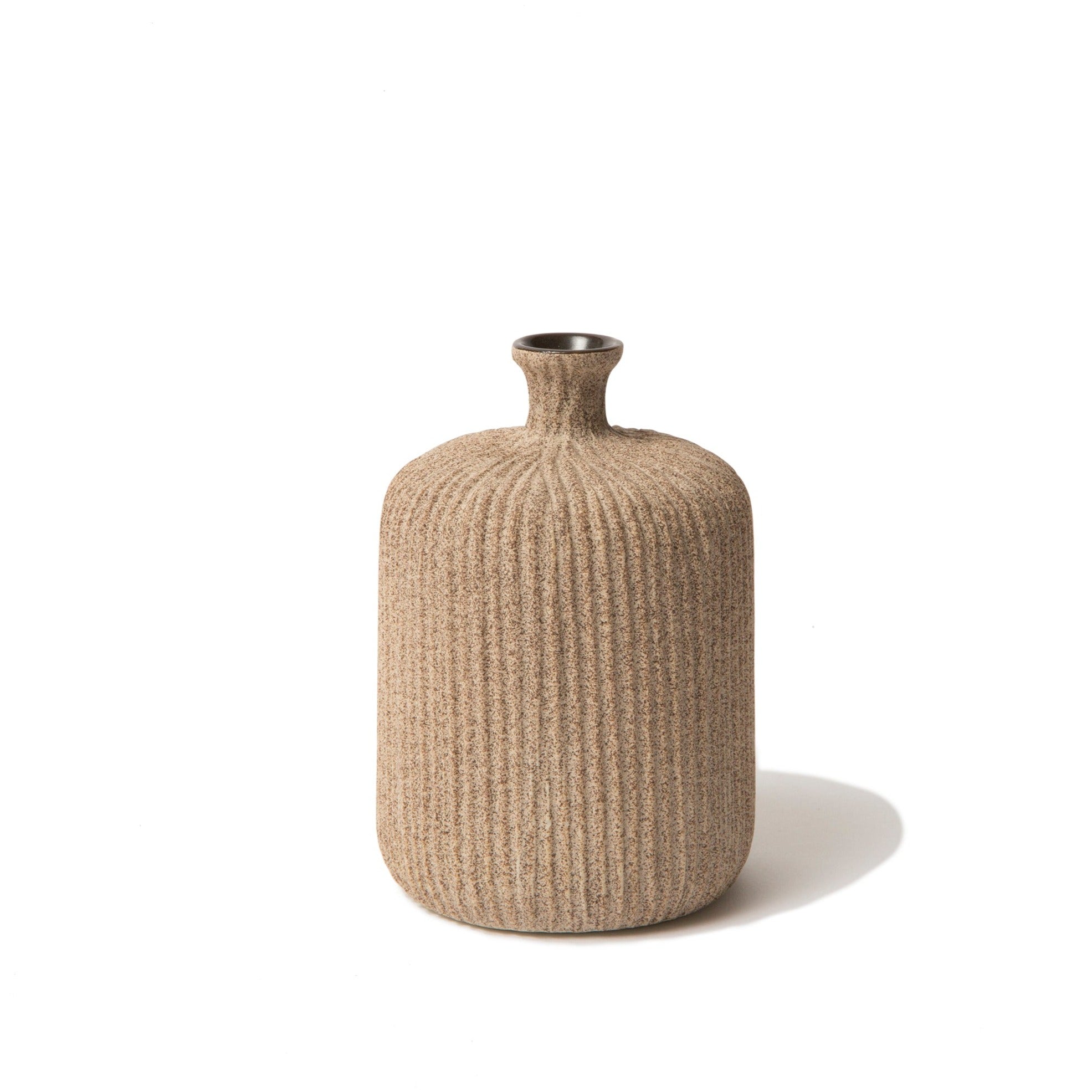 Bottle Vase - Medium in Sand Medium Stripe