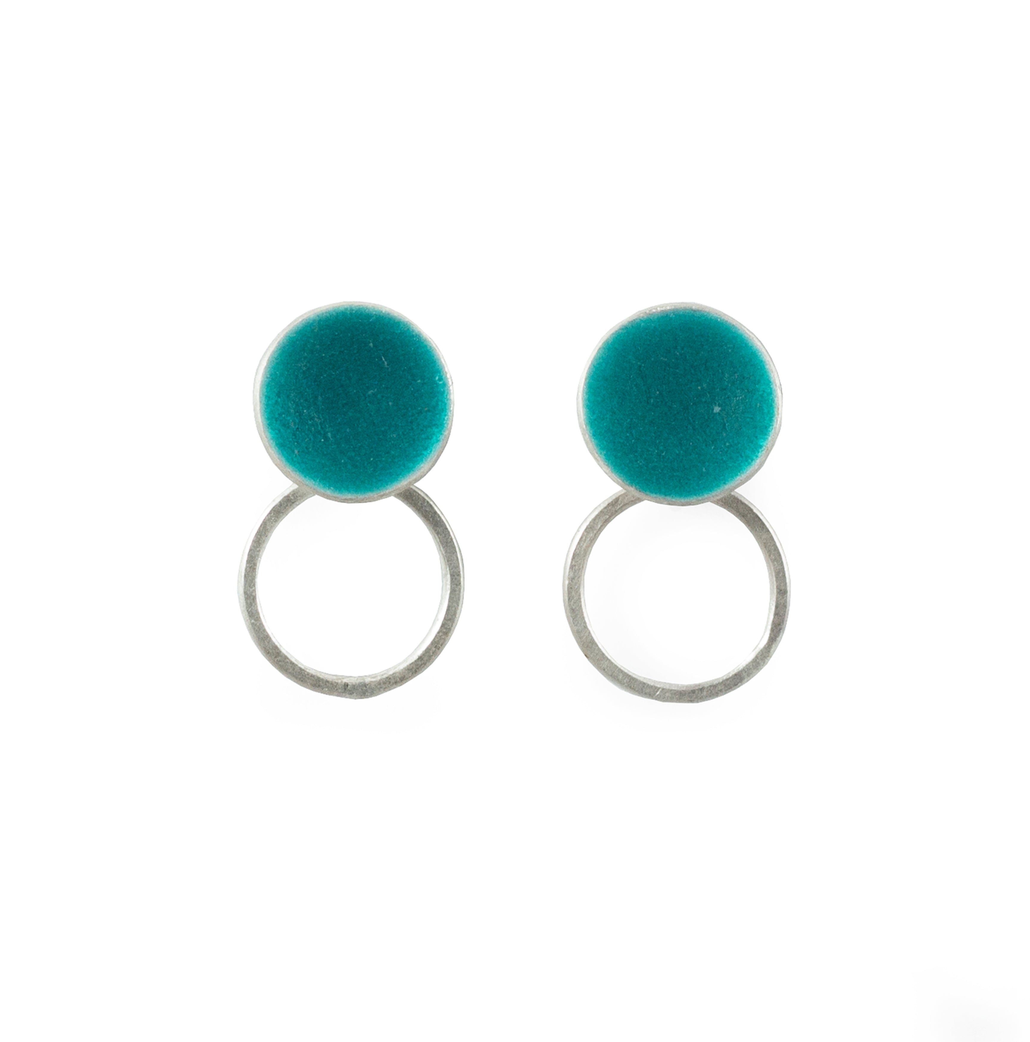 Circle & Hoop Earrings - Seagreen