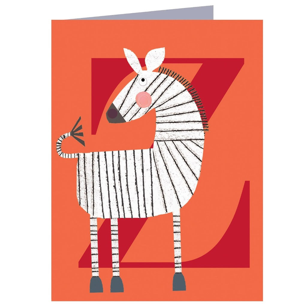 Illustration of a stylized zebra superimposed on a large red letter Z, set against an orange background.