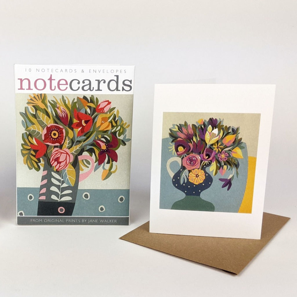 Jane Walker Notecards - Jug with Pink Handle & Purple & Pink - Set of 10