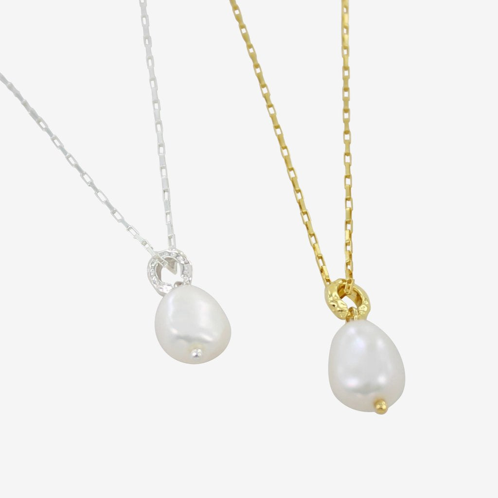 Pearl Drop Necklace - 18ct Gold Vermeil