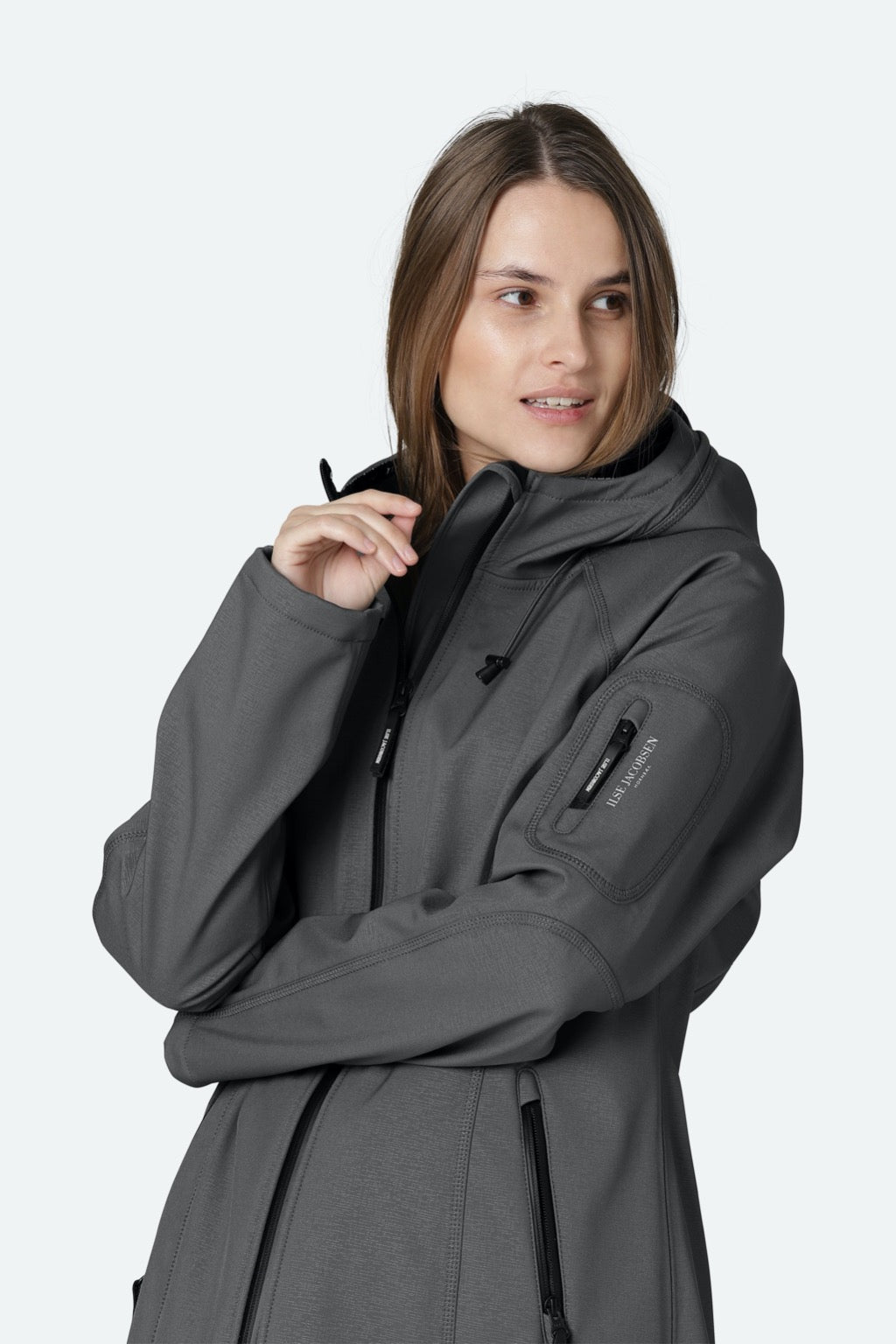 Ilse Jacobsen Long Dark Shadow Raincoat 37L The Longship