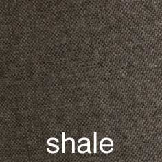 Close-up of shale-colored fabric with a slightly textured surface.