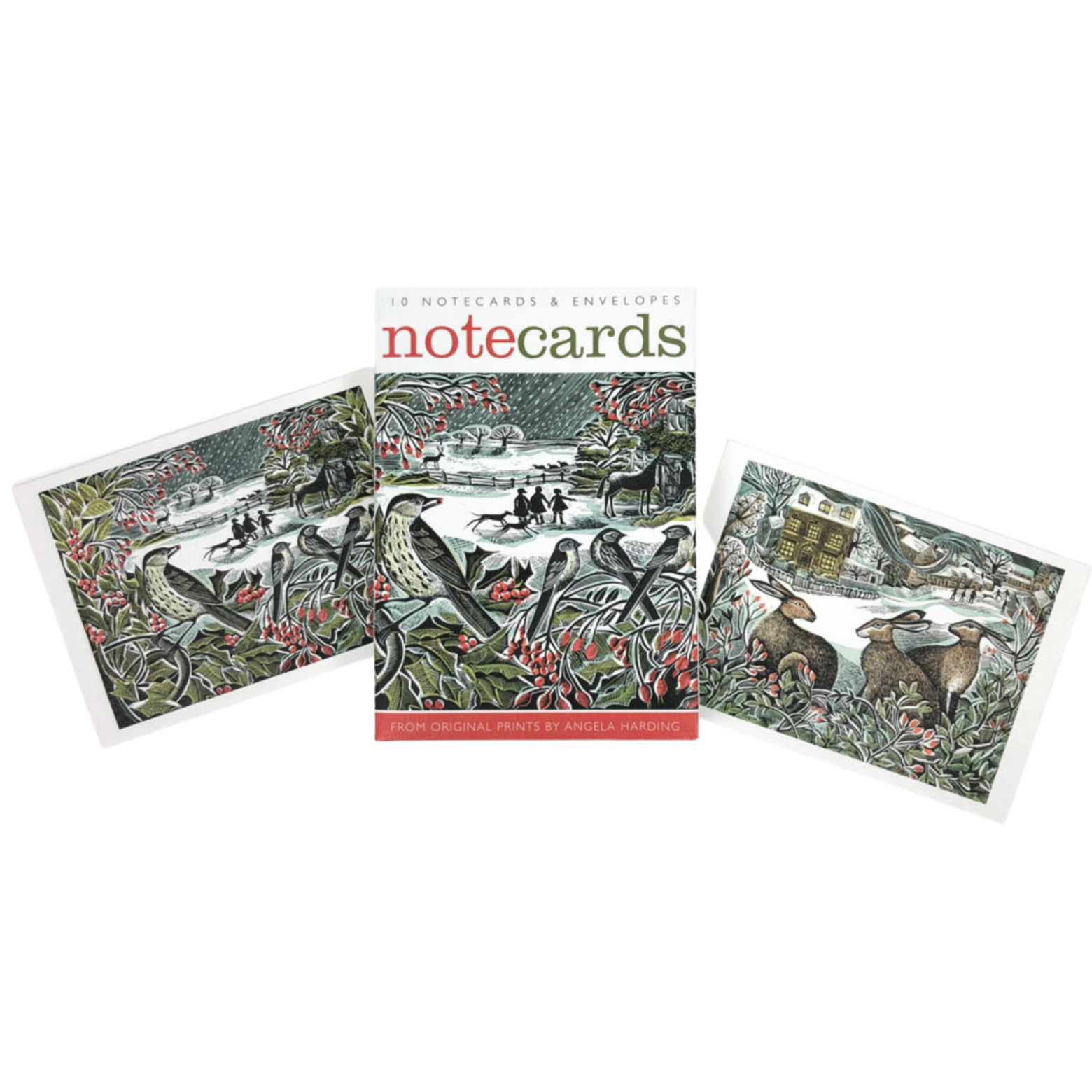 Box of 10 notecards and envelopes featuring winter scenes.