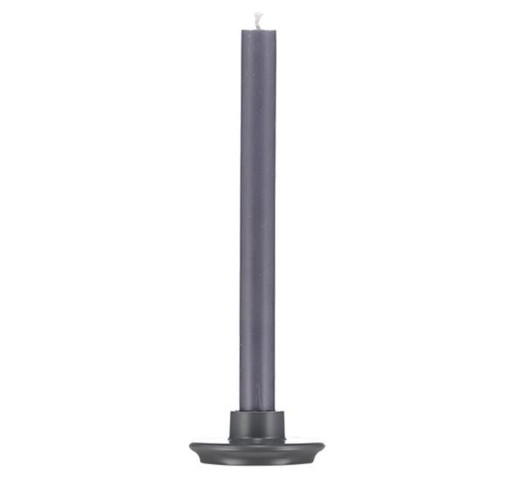 Small Wooden Candleholder - Gunmetal Grey