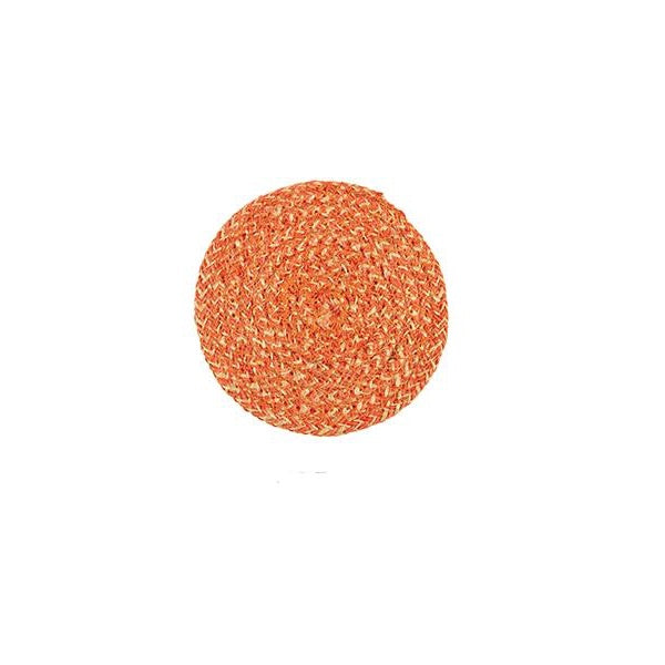 Single jute coaster, in tangerine and natural, by British Colour Standard